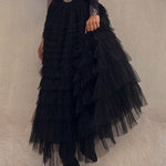 Margovil Ruffle Layered Mesh A-line Maxi Skirt