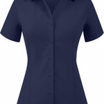 Nadorine Women's Button Down Shirts Short Sleeve Shirts