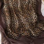 Stylish Leopard Gradient Silk Scarf