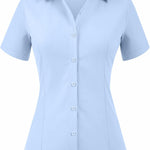 Nadorine Women's Button Down Shirts Short Sleeve Shirts