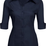 Nadorine Blouse Women's Slim Fit Shirt Cotton Shirt Blouse (DE Only)