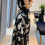 Round Neck Printed Sleeveless Maxi Dress