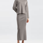 Nadorine Women's Casual Loose Fashion Long Skirt Two-piece Set