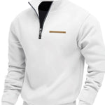 KZZ Men's Solid Half Zip Up Sweatshirt Loose Casual Long Sleeve