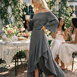 Hazel | Off-Shoulder Ruffle Hem Maxi Dress