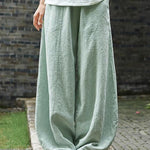 Nadorine Casual Cotton Linen Baggy Pants with Elastic Waist Relax Fit Lantern Trouser