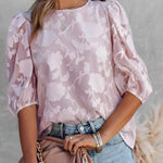 Amelie Rousseau | Floral Puff Sleeve Blouse For Women