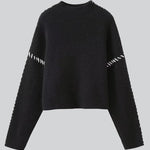 Loose Casual Chic Contrast Patchwork Sweater