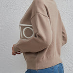 women's design letter knit sweater