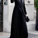 Long Sleeves Split-Joint Split-Side Notched Collar Outerwear
