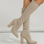 Lucía | WOMEN'S KNITTED SOCK BOOTS WITH BLOCK HEEL