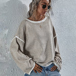 Oversized Soft Knit Long Batwing Sleeve Pullover Sweater Tunic Outfit Tops