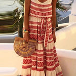 Simian style V-neck printed beach slip dress