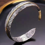 Vintage Western Feather Cuff Bracelet
