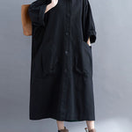 Loose Hooded Trench Long Coat