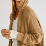 Nadorine Women's Cardigan Zipper Sweater Loungewear Outerwear Hoodie Long Jacket