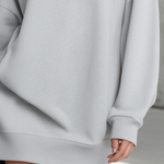 Simple Sporty Loose-fitting Collar Light Gray Mini Dress