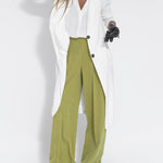 Nadorine Chic Slim Fit Long Sleeve Blazers Collar Long Jacket