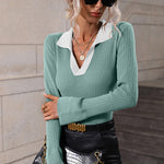 Nadorine Bell Sleeve Lapel Sweater
