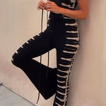 Margovil Lace-Up Tie Dye Cami Jumpsuit
