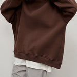 Solid Color Loose Sweatshirt Street Style Oversize Polar Fleece Pullover