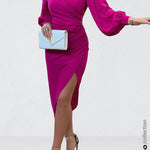 Long Sleeve Wrap Asymmetric Dress