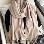 Solid Color Tasseled Scarf Scarfs&Hats
