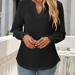Nadorine Long Sleeve T-Shirt Solid O Neck Elastic Tops for Women Casual Work Office Loose Fit 2026 | Under $40