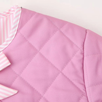 Rose Print Bow Quilted Jacket