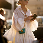 Urban Puff Sleeves Buttoned Split-Joint Solid Color Lapel Mini Dresses Shirt Dress