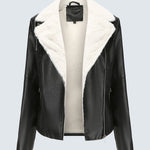 Plus Size Winter Coat Lapel Collar Long Padded Leather Vintage Thicken Coat