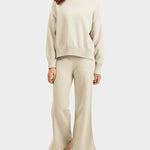 Nadorine Casual Knit Two-Piece Set Loose-Fit Sweater and Wide-Leg Pants