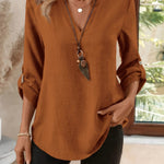 Camryn | Classic V-Neck Long Sleeve Shirt