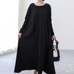 Simple 6 Colors Plus Size Loose Long Sleeve Casual Dress