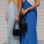 Margovil V Neck Color Block Sleeveless Maxi Swing Dress