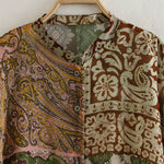 Patchwork Cape Shirt Print Pants Set