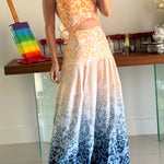 Reema Unique Animal Print Wide Strap Cutout Waist Maxi Dress