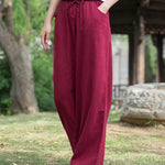 Wide Leg Pants Casual Drawstring Lounge Palazzo Loose Trousers