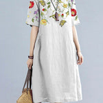 Printed Short Sleeve Casual Loose Fit Mini Dress