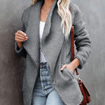 Nadorine Casual Fleece Fuzzy Coats Faux Shearling Shaggy Jacket