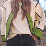 Fashionable Contrasting Color Cotton Coat