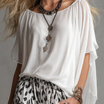 Modern And Stylish White Chiffon T-shirt
