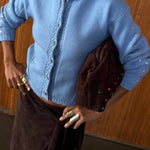 Ice Blue Studded Cardigan