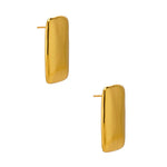 Metallic smooth rectangular earrings