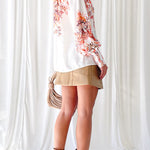 Temperament V-neck long-sleeved single-breasted shirt