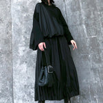Stylish Black Solid Color High Waisted Wide Leg Pants