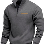 KZZ Men's Solid Half Zip Up Sweatshirt Loose Casual Long Sleeve