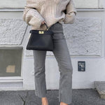 Fashionable Irregular Collar Loose Casual Knitted Sweater