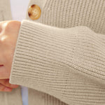 Open Front Oversized Button Lightweight Sweaters V Neck Loose Cardigans Knit Outwear