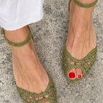 Isadora | Woven Gold Sandals